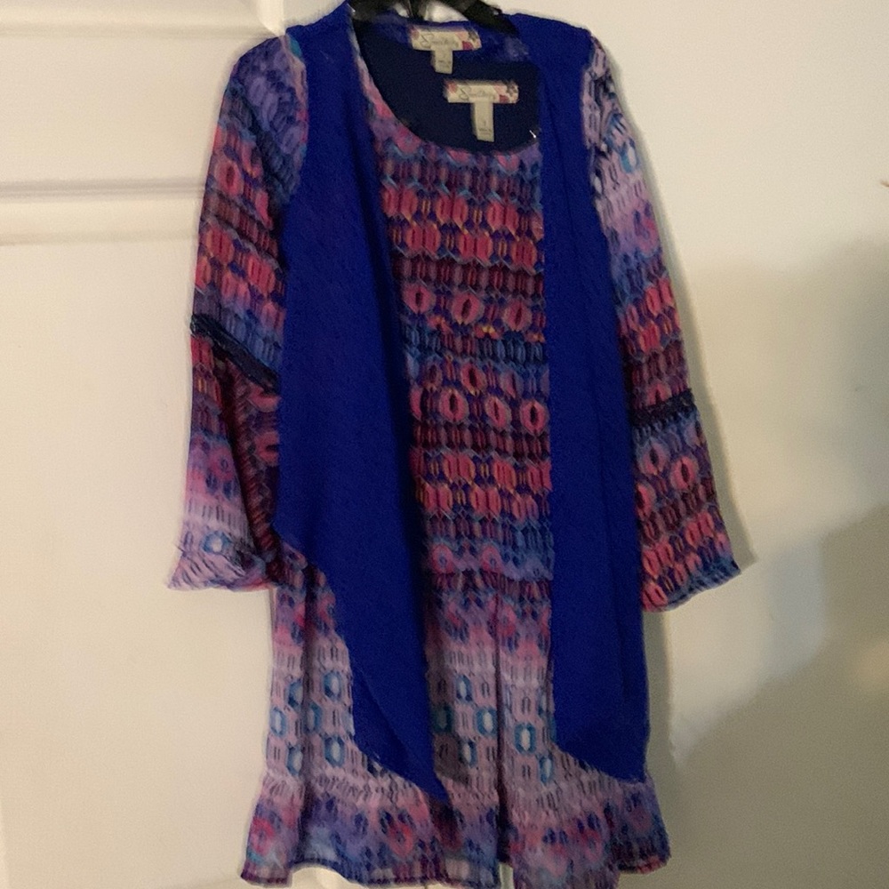 Girls 2pc, dress and cardigan size 7,  new Never worn.